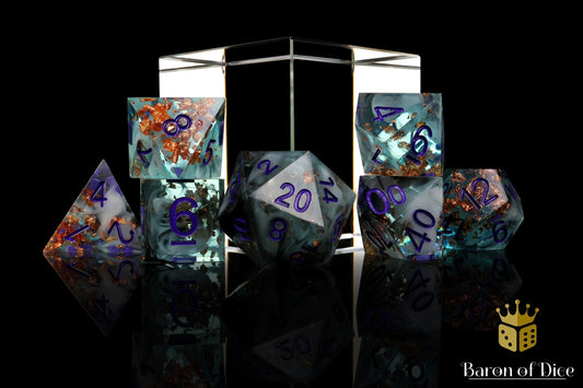 Gloomy Dockyard Sharp Edge RPG Dice - 7 Pieces - Out of Play