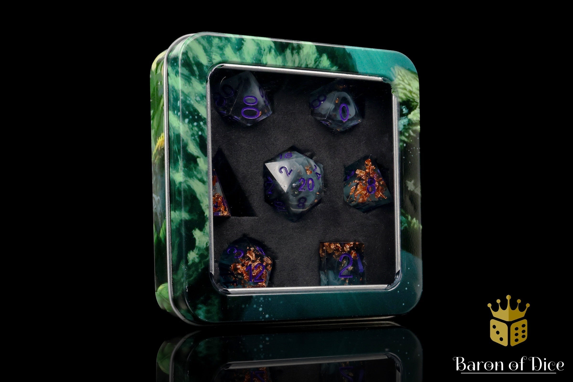 Gloomy Dockyard Sharp Edge RPG Dice - 7 Pieces - Out of Play