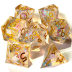 Shiny Like a Diamond! Sharp Edge RPG Dice Set - 7 Pieces - Out of Play