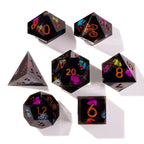 Black Butterfly Sharp Edge RPG Dice Set - 7 Pieces - Out of Play
