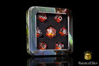 Autumn Cherry Blossom Liquid Core RPG Dice Set - 7 Pieces - Out of Play