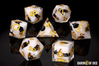 Snowy Neko Liquid Core RPG Dice Set - 7 Pieces