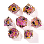 Amethyst Neko Liquid Core RPG Dice Set - 7 Pieces - Out of Play