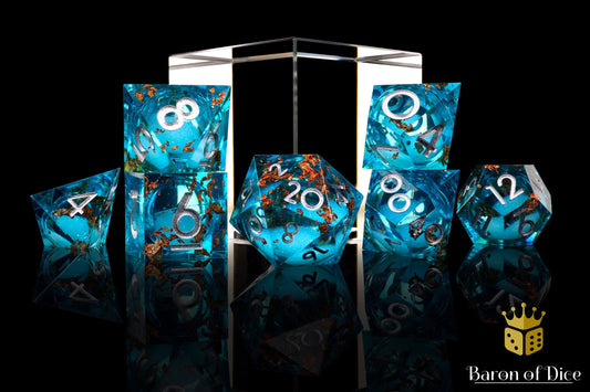 Sunken Treasure Liquid Core RPG Dice Set - 7 Pieces - Out of Play
