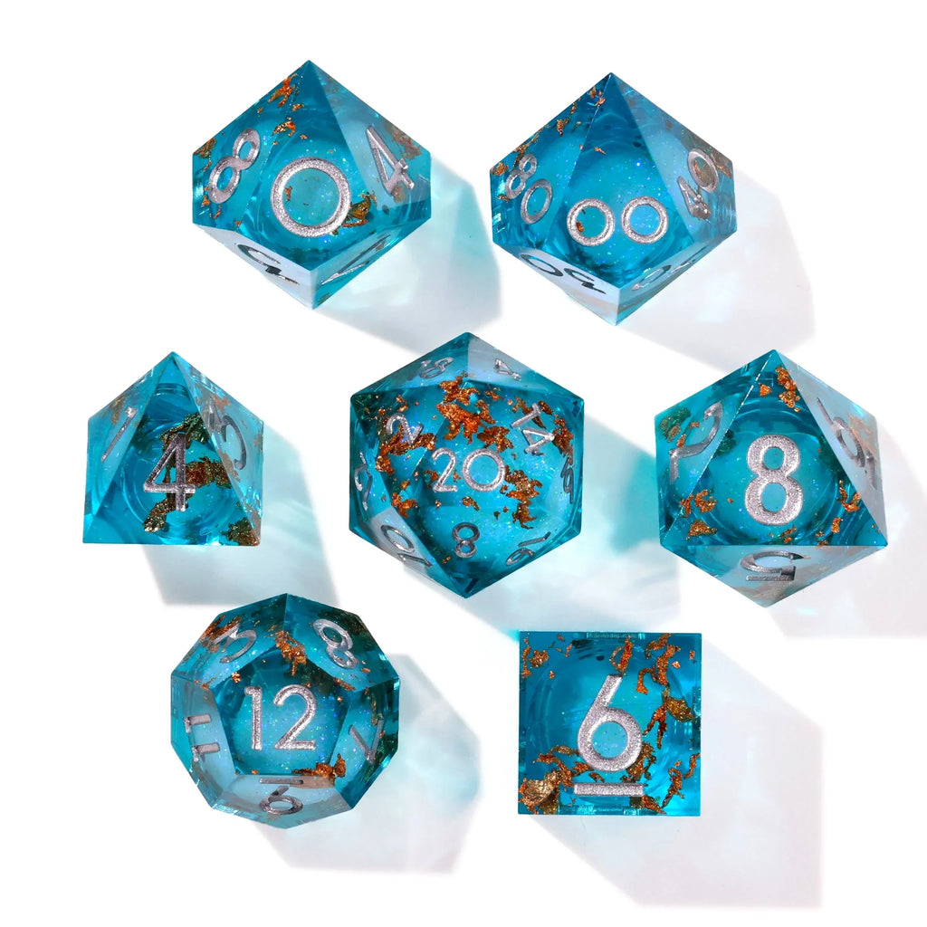 Sunken Treasure Liquid Core RPG Dice Set - 7 Pieces - Out of Play