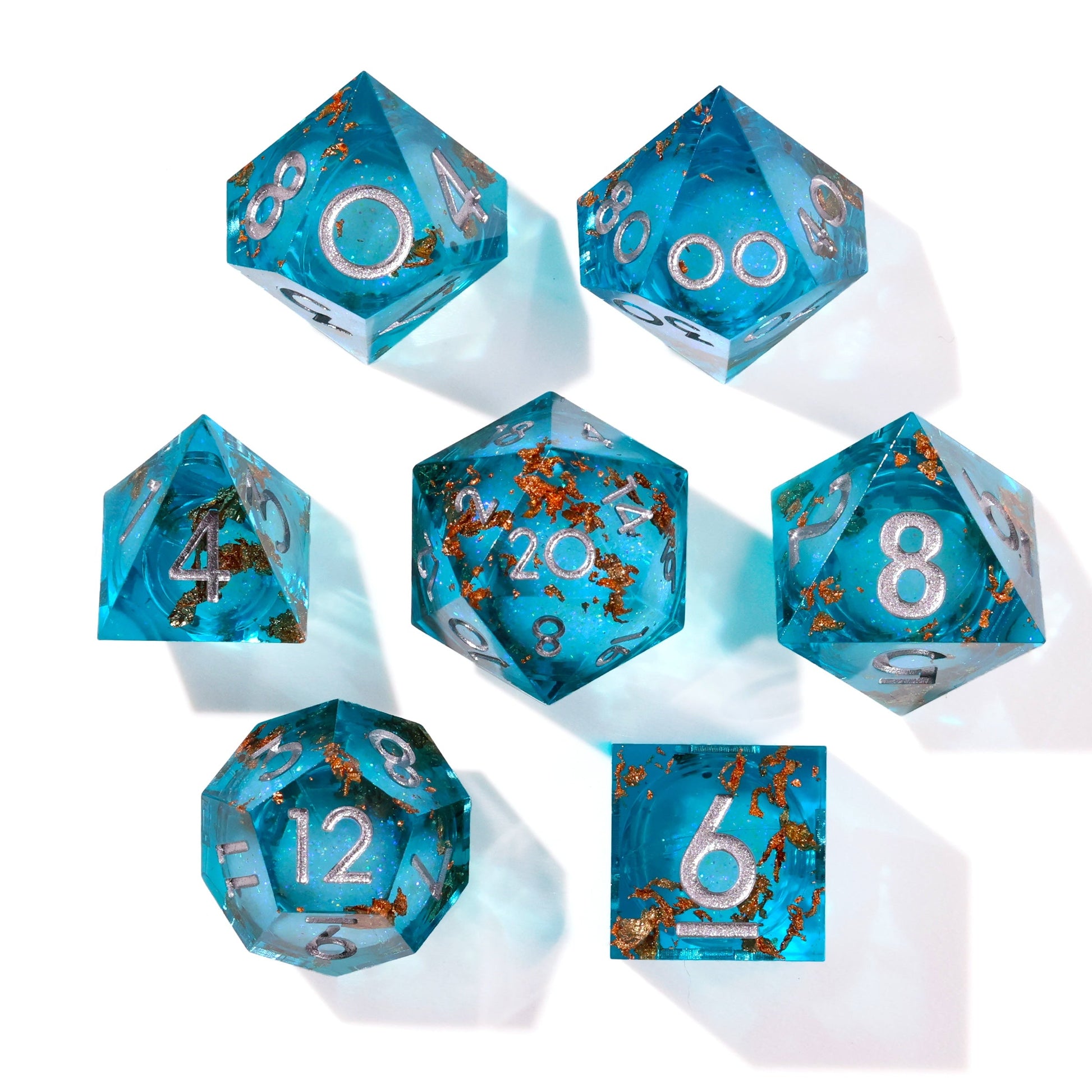 Sunken Treasure Liquid Core RPG Dice Set - 7 Pieces - Out of Play