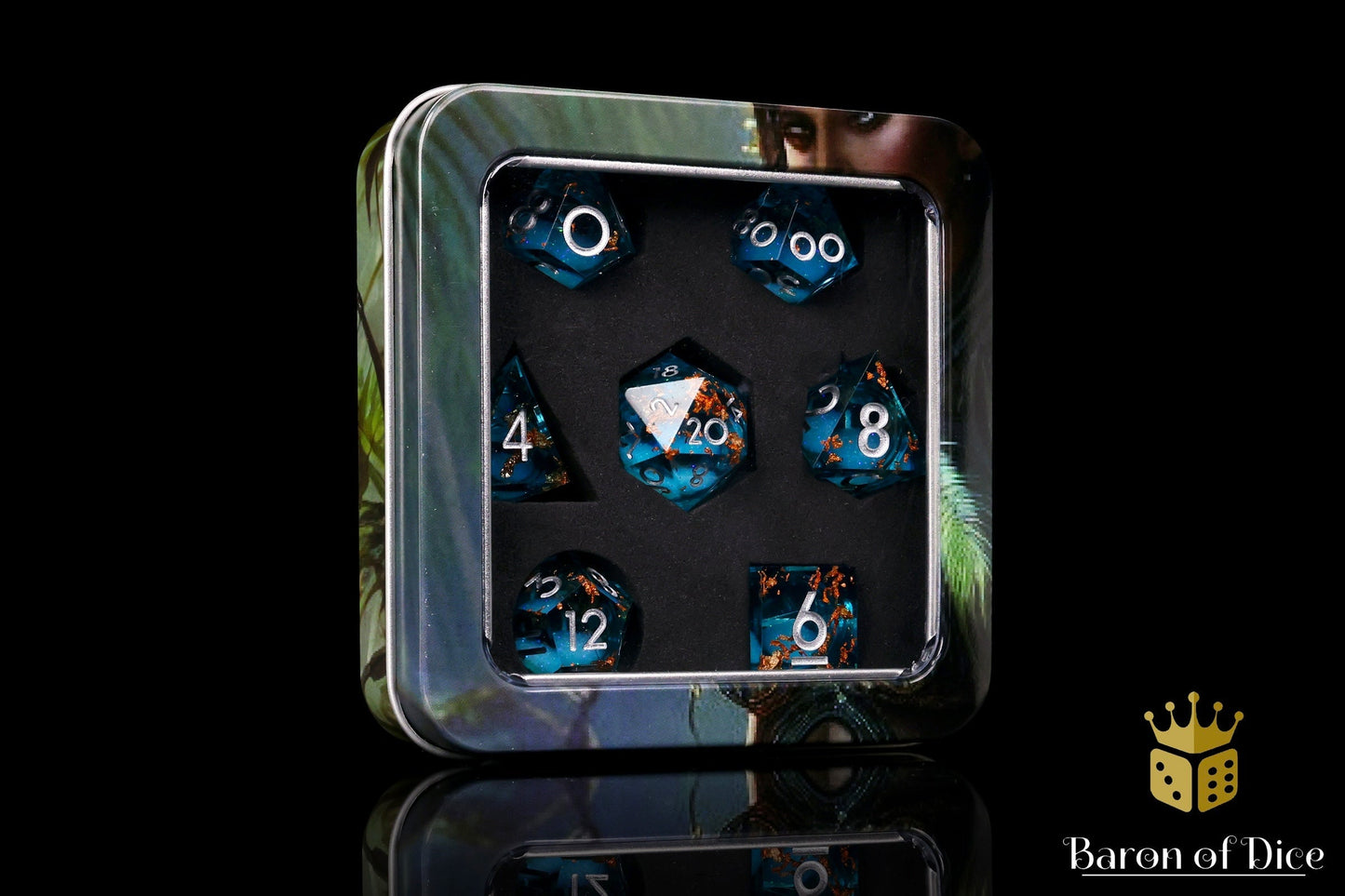 Sunken Treasure Liquid Core RPG Dice Set - 7 Pieces - Out of Play