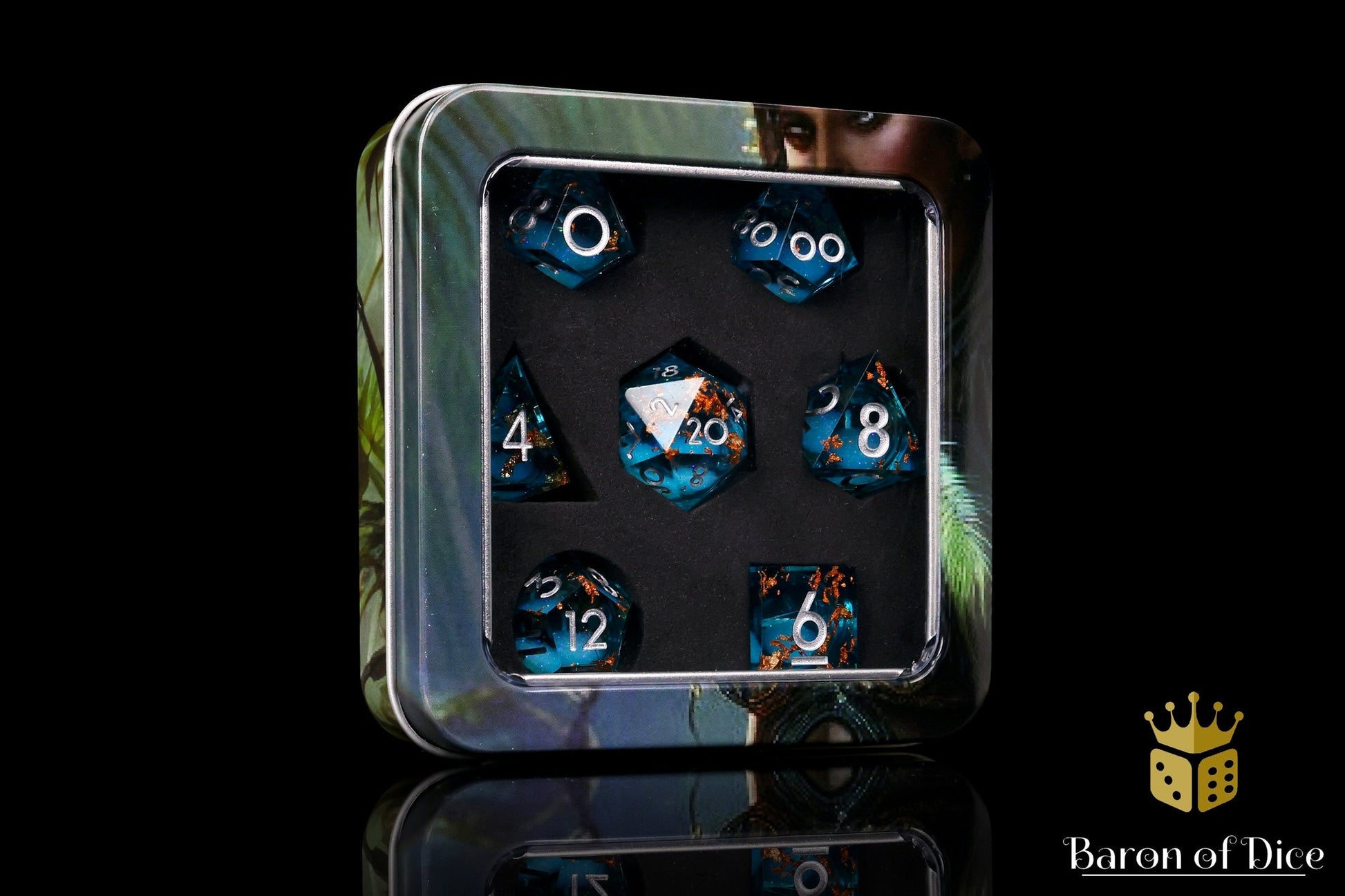 Sunken Treasure Liquid Core RPG Dice Set - 7 Pieces - Out of Play