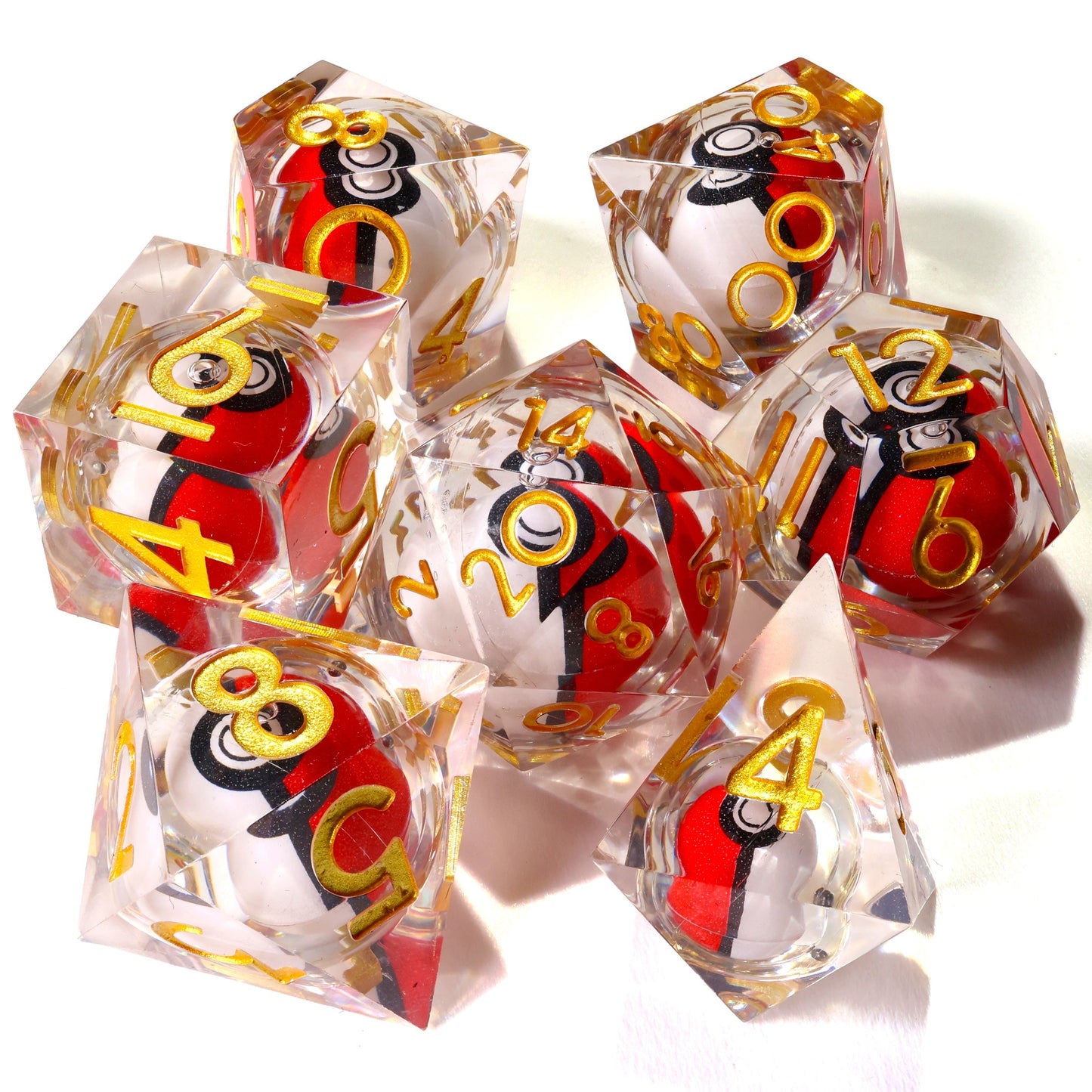 I Choose You! Liquid Core RPG Dice Set - 7 Pieces - Out of Play