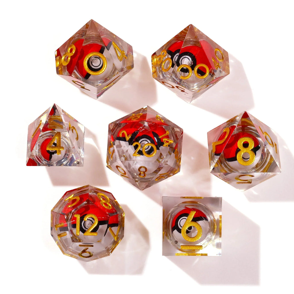 I Choose You! Liquid Core RPG Dice Set - 7 Pieces - Out of Play