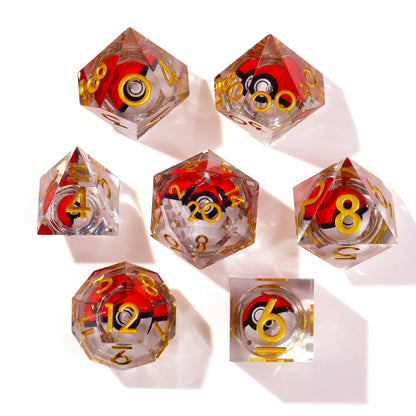 I Choose You! Liquid Core RPG Dice Set - 7 Pieces - Out of Play
