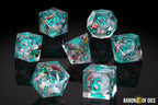Fire Wyvern Liquid Core RPG Dice Set - 7 Pieces