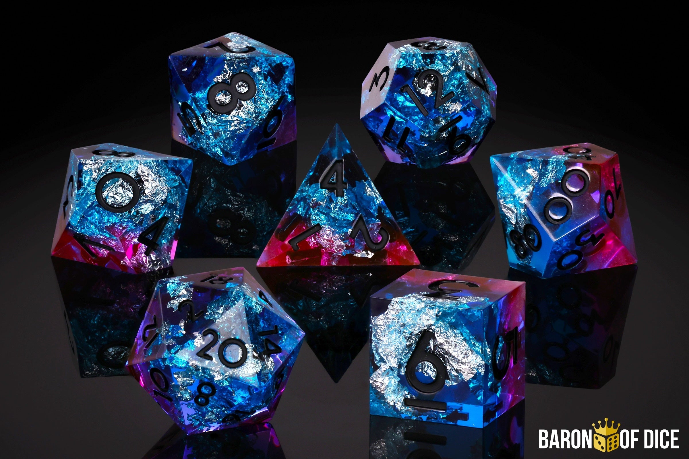 Electric Rave RPG Dice Set - 7 Pieces