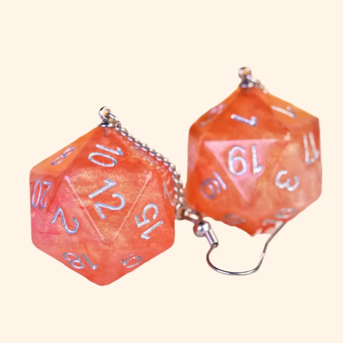 Resin Nebula D4 D6 D8 D10 D20 Drop Earring - Out of Play Board Game Accessories