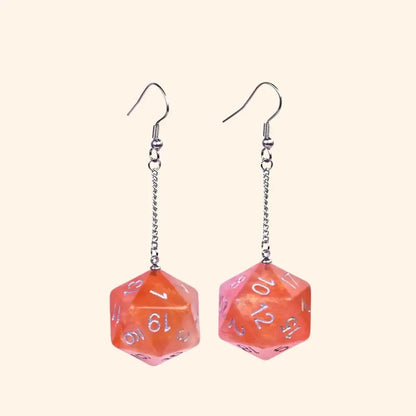 Resin Nebula D4 D6 D8 D10 D20 Drop Earring - Out of Play Board Game Accessories