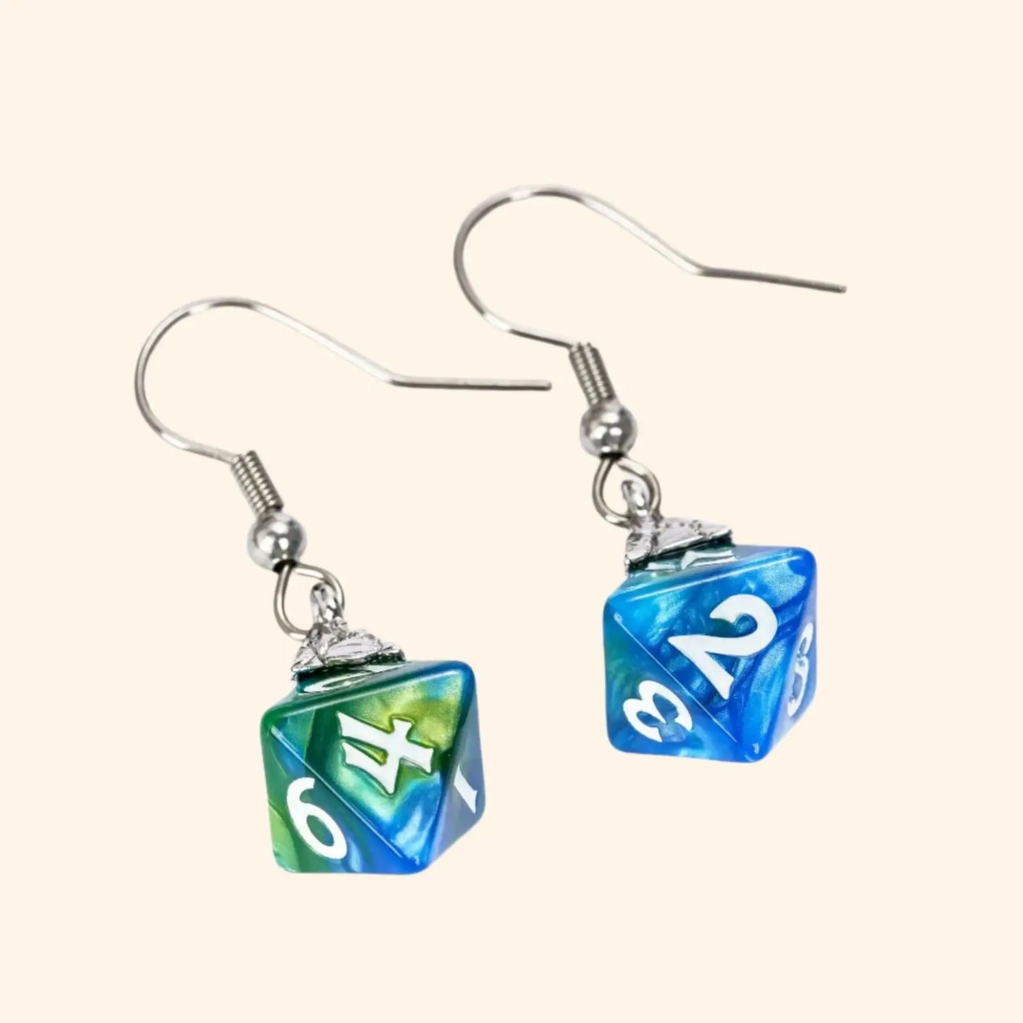 Resin Nebula D4 D6 D8 D10 D20 Drop Earring - Out of Play Board Game Accessories