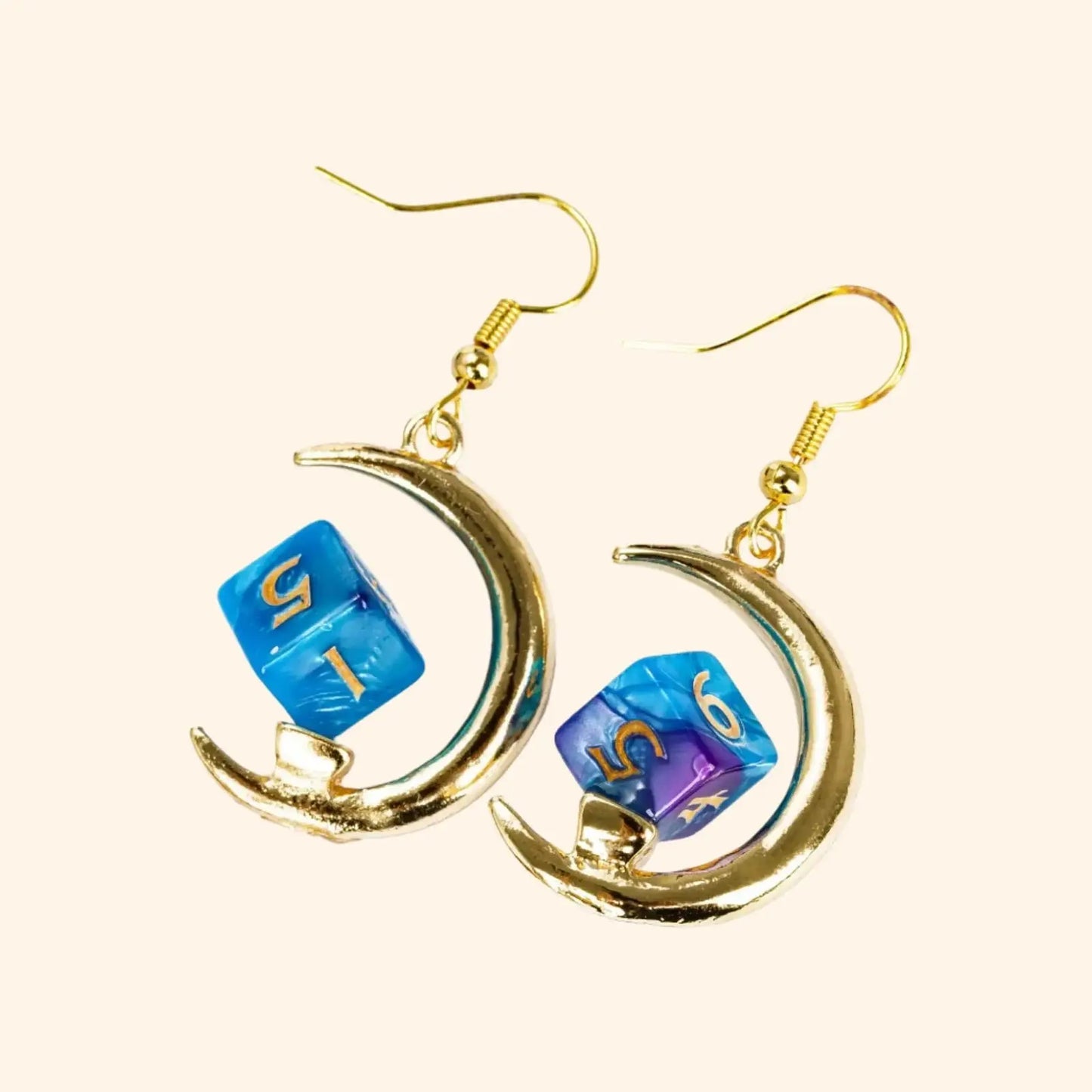 Resin Nebula D4 D6 D8 D10 D20 Drop Earring - Out of Play Board Game Accessories