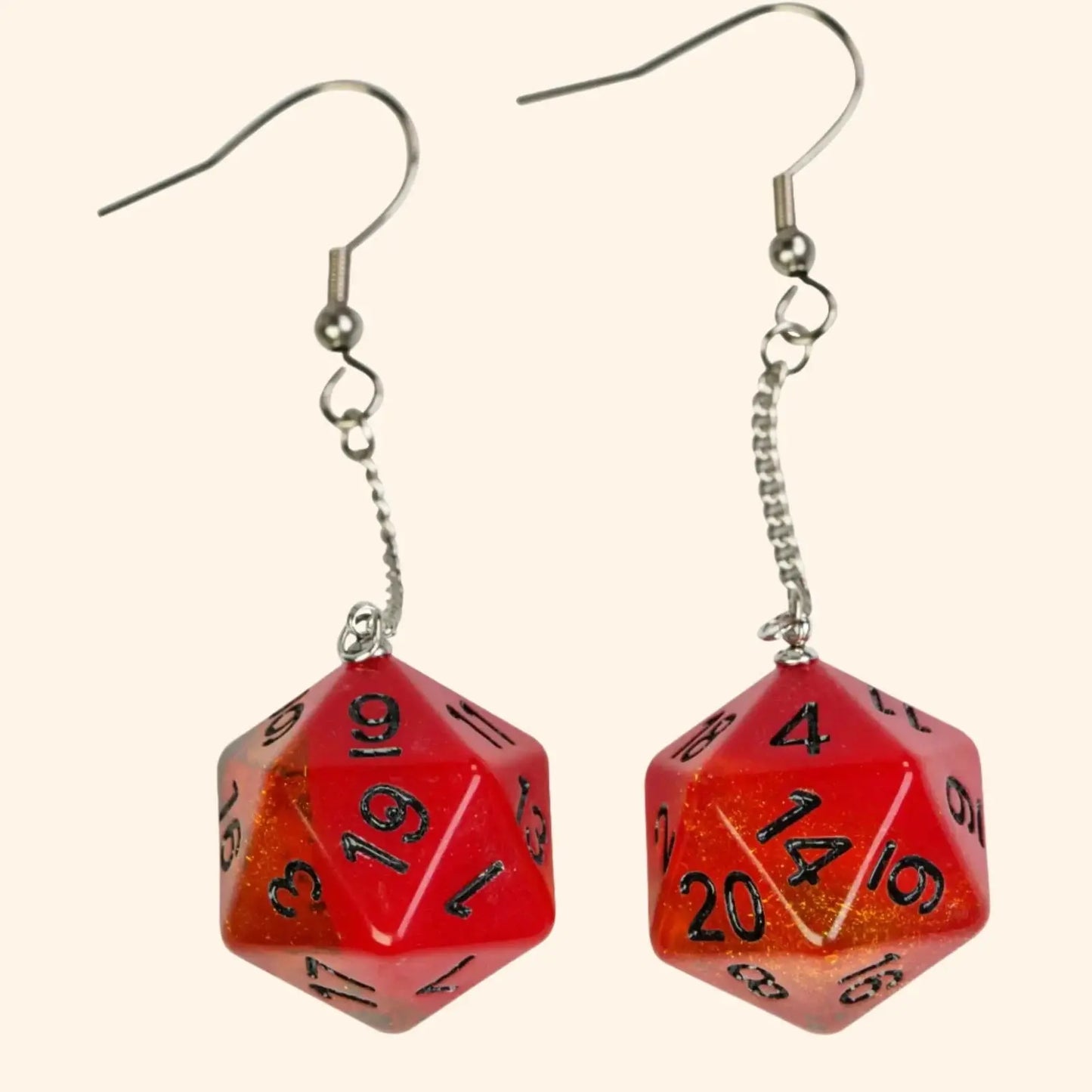 Resin Nebula D4 D6 D8 D10 D20 Drop Earring - Out of Play Board Game Accessories