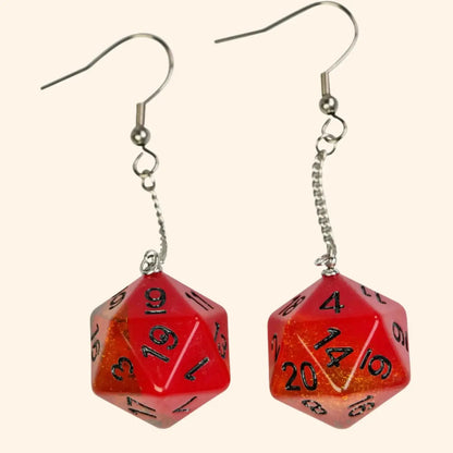 Resin Nebula D4 D6 D8 D10 D20 Drop Earring - Out of Play Board Game Accessories