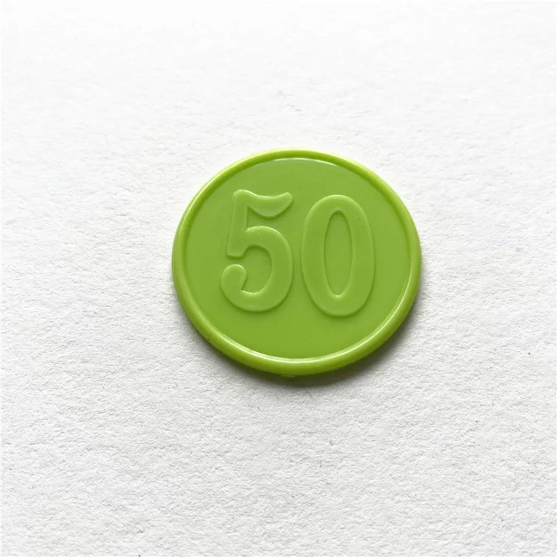 10pc Plastic Poker Chip With Numbers
