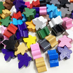 20PCS Wooden Meeple Pieces Gaming Components