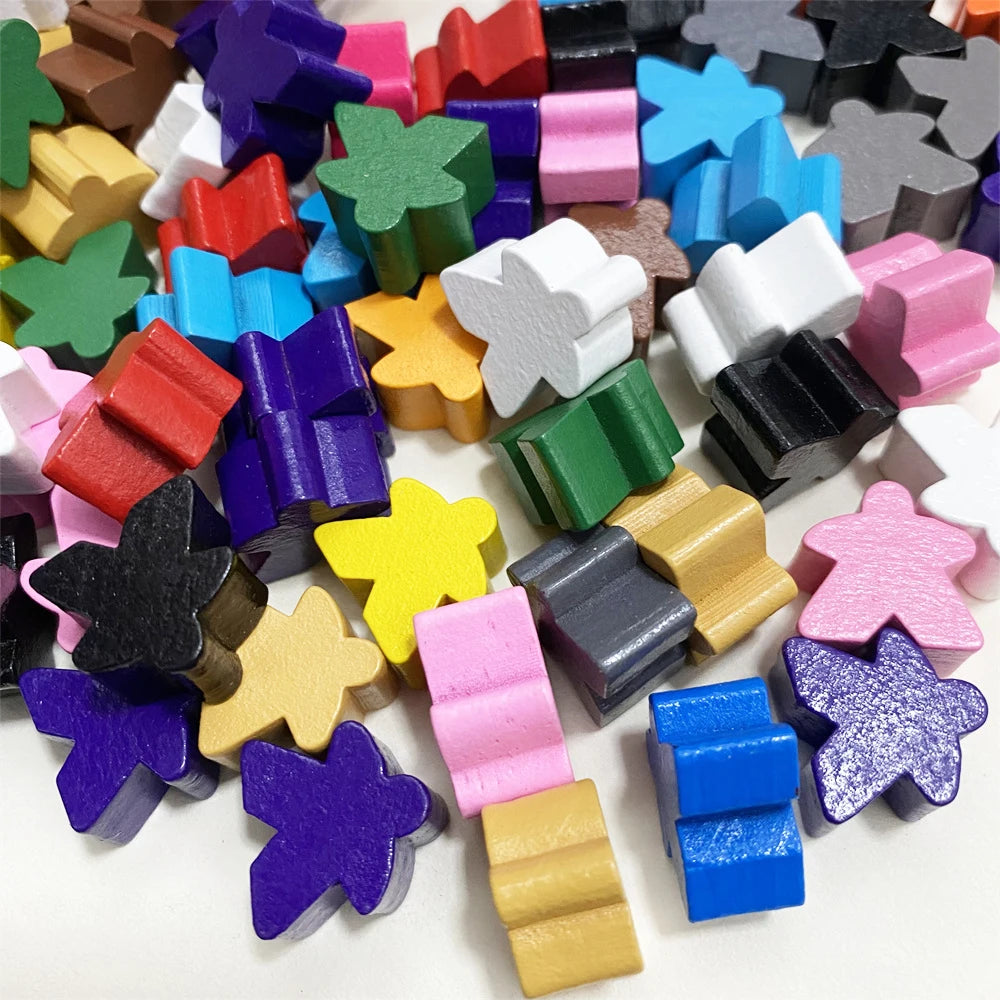 20PCS Wooden Meeple Pieces Gaming Components