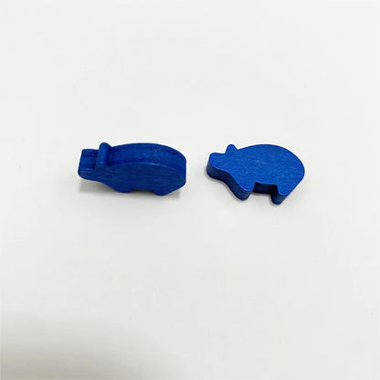 10Pcs Colorful Wooden Pig Pieces For Board Games