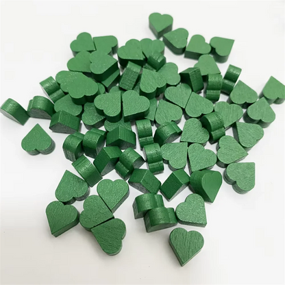 100Pcs Heart/Diamond/Water/Cross/Star Wood Game Pieces