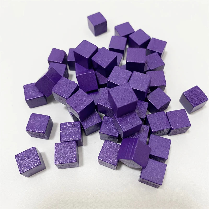 50Pcs Colorful Wood Cubes For Board Games