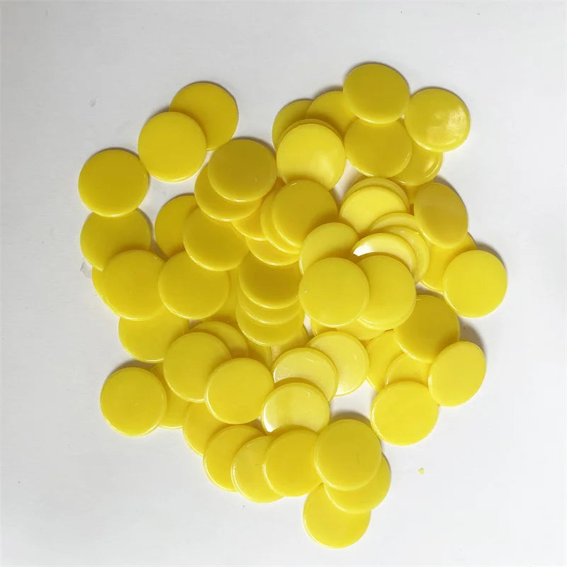 100pcs Transparent and Solid Chips For Board Game Tokens