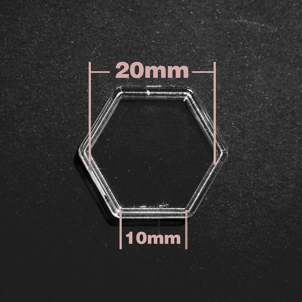 8Pcs Hexagon Clear Plastic Containers For Tokens