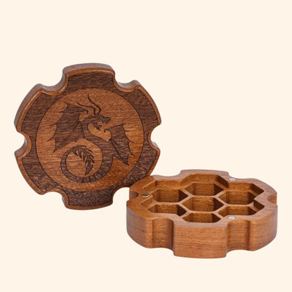 Flying Dragon Gear Wooden Dice Box for 1 Set of 16mm Dice - Out of Play