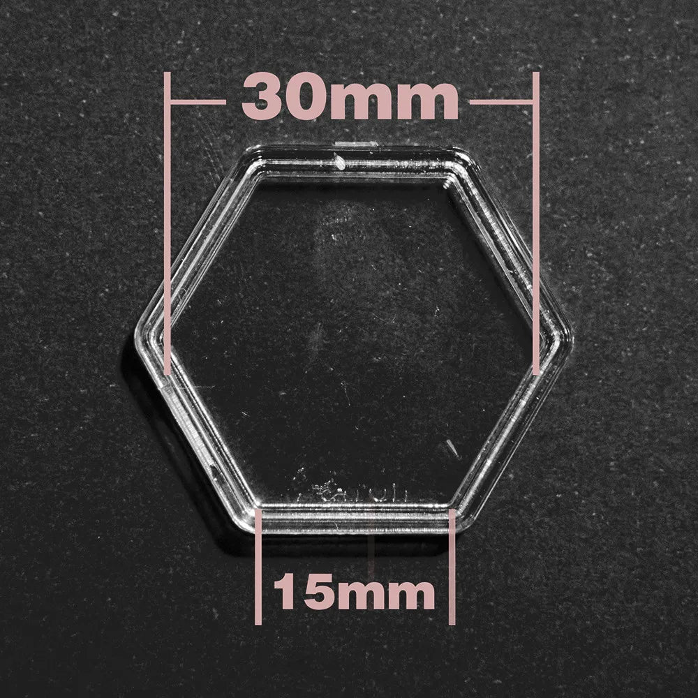 8Pcs Hexagon Clear Plastic Containers For Tokens