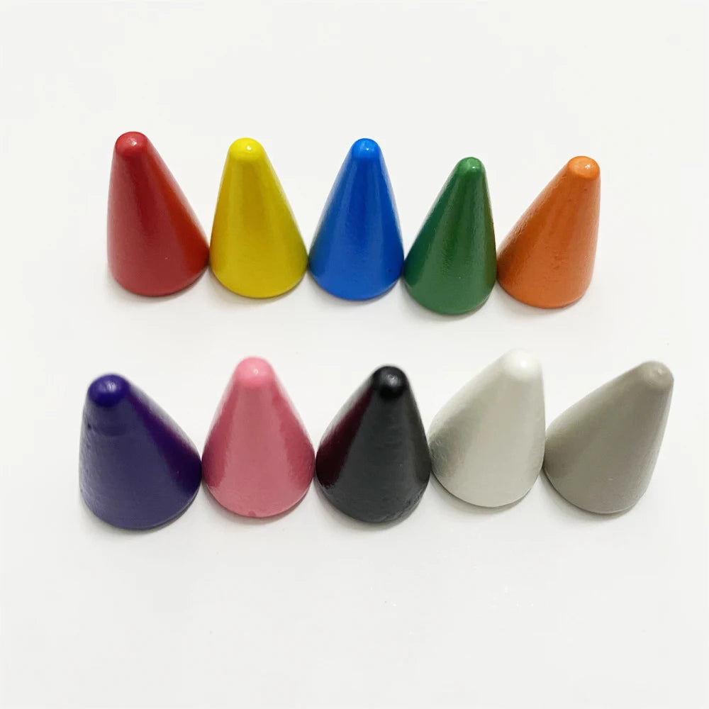 30Pcs Conical Shape Wooden Game Piece