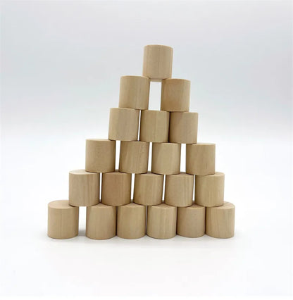 10Pcs Wooden Cylinder Pieces For Games