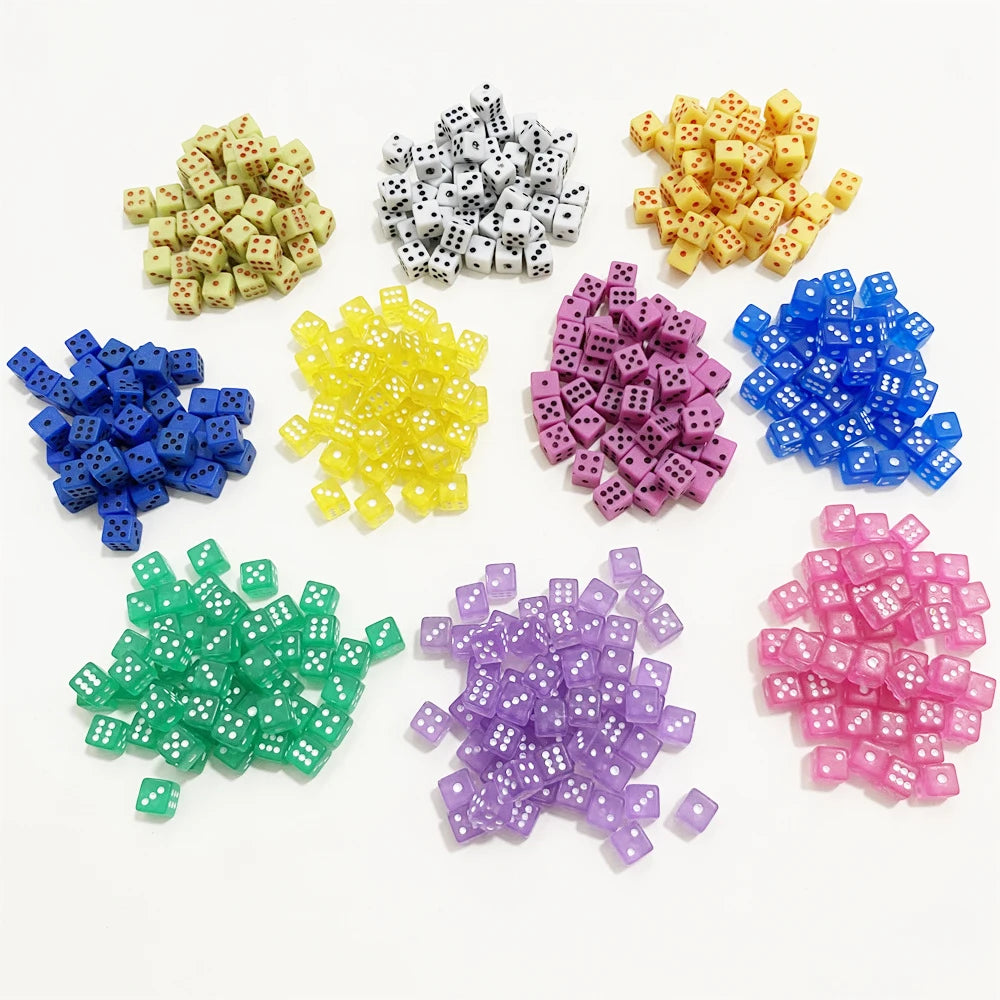 100Pcs Mini D6 Acrylic Dice For Board Game accessories