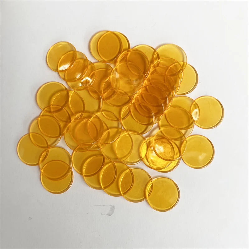 100pcs Transparent and Solid Chips For Board Game Tokens