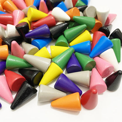30Pcs Conical Shape Wooden Game Piece