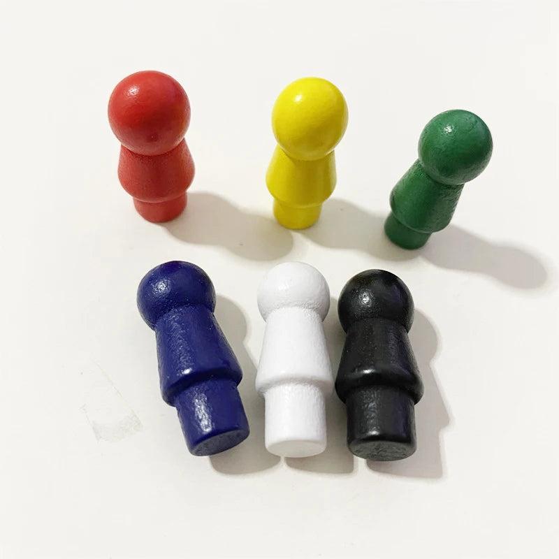 60Pcs Wood Peg Pawns For Board Games