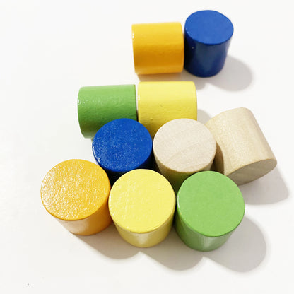 10Pcs Wooden Cylinder Pieces For Games