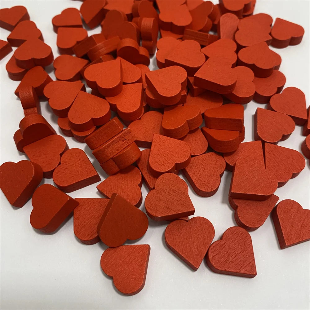 100Pcs Red Heart-Shape Game Pieces For Board Games