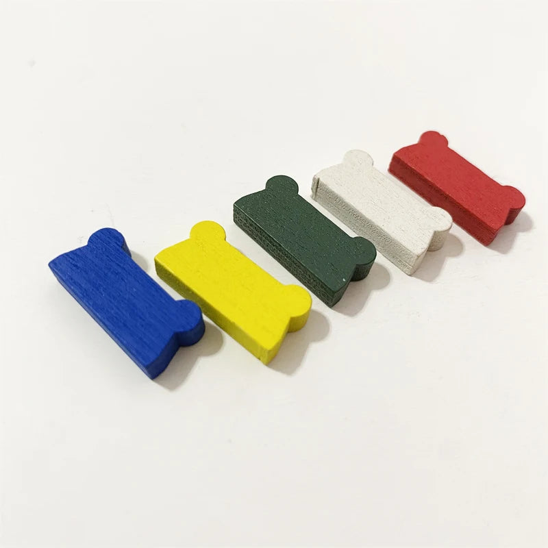 50PC Colorful Wooden Cart Shape For Board Games