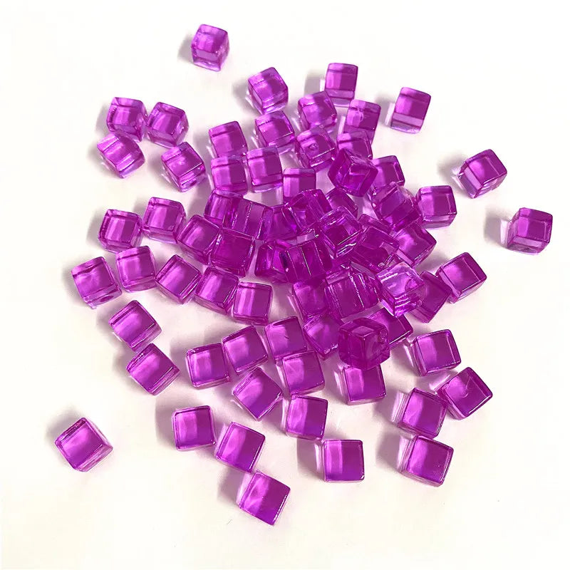 100Pcs Solid and Clear Acrylic Cubes For Board Games