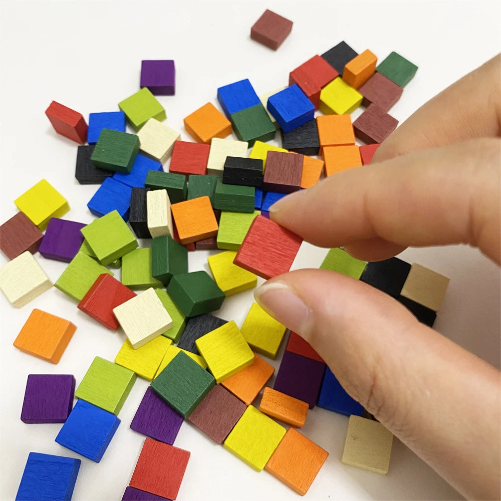 50Pcs Wooden Squares For Board Games
