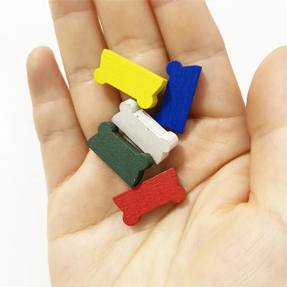 50PC Colorful Wooden Cart Shape For Board Games