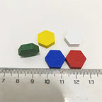 50Pcs Wooden Hexagonal Tokens For Board Games
