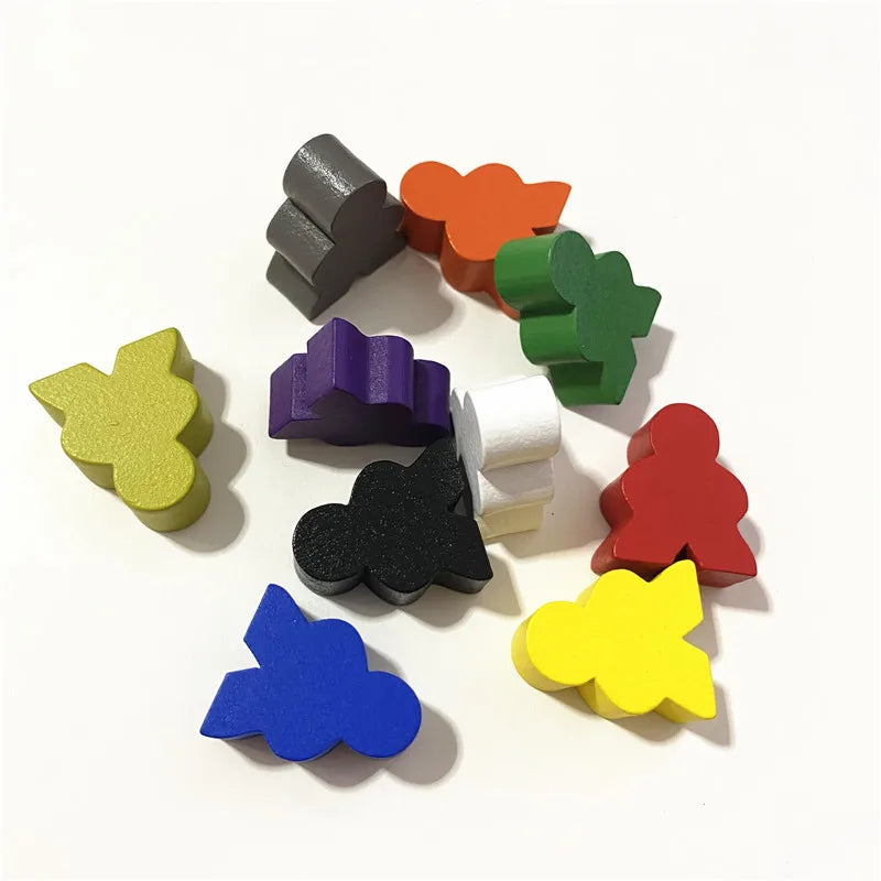 10Pc Big Wooden Peeple Pieces For Games