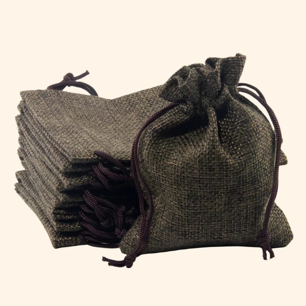 10pcs Burlap Dice Bags with Drawstring - Out of Play