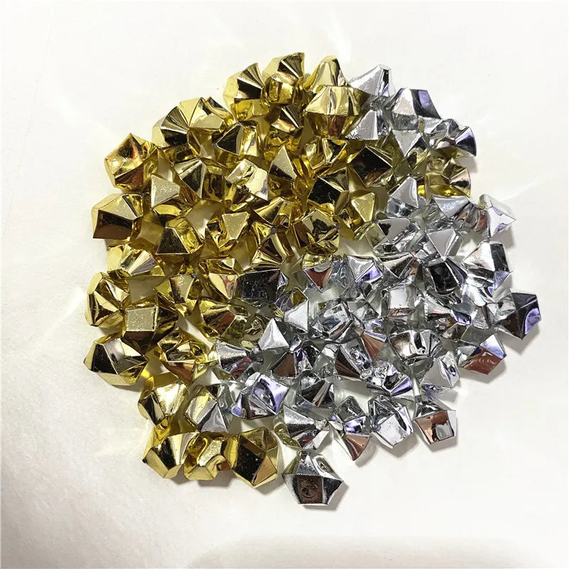 50PCS Acrylic Gold Silver Irregular Stone Game Pieces