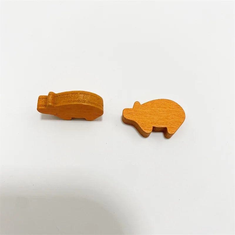 10Pcs Colorful Wooden Pig Pieces For Board Games